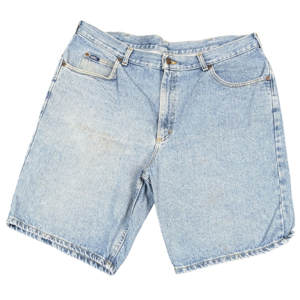 Lee Mens Vintage Light Wash Denim Shorts Made in USA Size 40 Blue Cotton